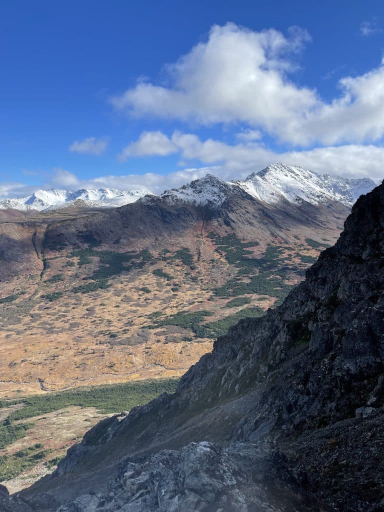 Alaska mountain peaks view